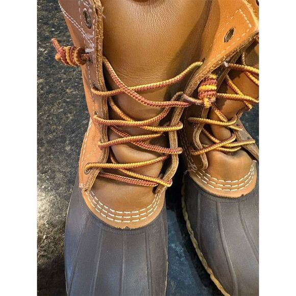 L.L. Bean Women's Size 7 Brown Leather Duck Boots Waterproof Casual - Picture 6 of 8